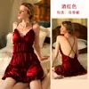 Bata de noche de seda helada multicapa con volantes, tirantes finos, diseño de espalda cruzada, longitud media, vestido privado para el hogar para mujer 432