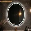 Atacado de Fábrica Espelho de Banheiro Inteligente Oval com Estrutura de Liga de Alumínio LED para Maquiagem Banheiro com Sensor de Luz Espelho à Prova de Explosão