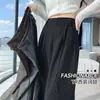 Pantalones cropped de cintura alta y pierna ancha para mujer, nuevo estilo de otoño, pantalones casuales holgados, efecto adelgazante, pantalones de traje de pierna recta