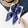 Lenço de Seda Estampado Castanha Cross70 Seda Falsa Lenço de Cabeça Estilo Rua Europeu e Americano Versátil Amarrilho de Cintura Cinto Lenço Quadrado Atacado