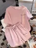 Traje de Correr de Moda Holgado para Estudiantes de Verano Nueva Era Reductor de Carne Mangas Cortas Pantalones Cortos Deportivo Casual Traje de Dos Piezas