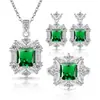 Transmisión en Vivo Transfronteriza Más Vendidos Anillos de Gemas de Diamantes de Colores, Aretes para Mujer, Collares, Joyería, Juegos de Novia al por Mayor