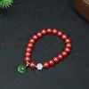 Pulseira de Cinábrio Natural Nova no Atacado, Pulseira de Círculo Único Artesanal de Alta Qualidade com Contas Estilo Nacional Arena Imperial