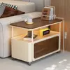 Mesa de Café Multifuncional Móvil Usada para Sala de Estar Wind Apartamento Pequeño en Casa Sofá con Ruedas Gabinete Lateral Mesa Lateral Mesa Pequeña