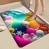 Tapete de Chão 3D Pedra Boa Sorte Lama Diatomácea Banheiro Absorção de Água Antiderrapante Simulação Pedra Colorida Porta de Vaso Sanitário Resistente ao Desgaste