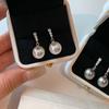 Estilo francês Requintado Flash Diamante Pérola Prata Agulha Brincos para Mulheres Luz Luxo All-match Design Exclusivo Nicho High-end Novos Brincos