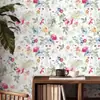Pegatina de Pared Floral Romántica Autoadhesiva Papel Tapiz Resistente a la Humedad y al Moho Ecológico Lujo Ligero Decorativa para Pared de Dormitorio Armario Renovación