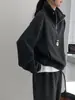 Esse é o Traje Preguiçoso Diário~ Conjunto de Duas Peças para Mulheres com Moletom de Veludo Estilo Coreano, Jaqueta de Gola Alta e Calças E7125