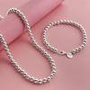Joyería de comercio exterior chapada en plata 925 collar de cuentas de 6 mm traje de pulsera temu AliExpress explosiones