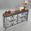 Mesa consola de entrada contra la pared, Gabinete estrecho para pasillo, Cubierta decorativa para radiador estilo americano, Estante de almacenamiento decorativo