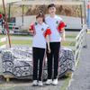 Conjunto de Uniforme Escolar Estilo College de Lazer de Verão Temporada de Formatura Camiseta de Manga Curta Calças Uniforme de Turma para Aluno do Ensino Fundamental