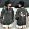 Moletom estilo coreano para crianças Outono/Inverno 2026, blusa base versátil com forro de fleece, top pullover moderno para meninas, adequado para bebês e crianças pequenas