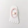 Meias de Pilates com Peito do Pé Exposto, Tiras Esportivas, Meias Francesas de Dança com Cinco Dedos, Meias de Ballet Estilo Suave com Borda de Renda Antiderrapantes