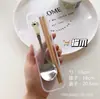 Talheres portáteis para exterior transfronteiriços, pauzinhos, colher com caixa, pauzinhos de aço inoxidável, atacado, talheres infantis, conjunto de três peças