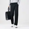 Pantalones de Pierna Curva Estilo Americano Otoño e Invierno 2025 Nuevos Pantalones Deportivos de Felpa de Marca de Moda Pierna Recta Suelta Pantalones Casuales para Hombre
