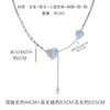 Collar con colgante de amor roto con degradado azul y blanco para mujer, cadena de clavícula de nicho de lujo ligero, sensación fresca, collar de lujo ligero original a la moda.