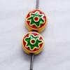 Manequim Óleo Gotejamento Flor Redonda Bead Five-Way Deus da Riqueza Pulseira Bead Liga Óleo Dropping Cloisonne Girassol Beads