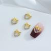 Novo Nail Art Amor Liga Diamante Oco Diamante Completo Laço DIY Amor Nail Art Joias Coração Joias de Unha