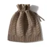 Suave y Pegajoso Cachemir 2026 Otoño/Invierno Nuevo para Mujer Plano y Revés Cordón Simple Cálido Tejido Informal Gorro de Punto