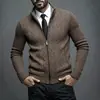 Suéter con forro polar para hombre, otoño/invierno 2026, de importación, cárdigan de punto, cuello alto estilo juvenil, suéter con cremallera, prenda de abrigo