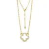 Colección Cruzada Nuevo Trébol de Cuatro Hojas de la Suerte Serie Circonita Colgante Diseño Exquisito Elegante Cadena de Clavícula Clásica Versátil