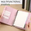 Caderno A5 de Folhas Soltas Mais Vendido da Amazon, Caderno de Couro PU Cor Macaron, Planejador de Orçamento em Dinheiro, Bloco de Notas de Folhas Soltas