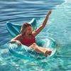 Anillo de natación de sirena rosa con diseño de celebridad de Internet engrosado para niños, anillo de natación de sirena dividido para bebés.