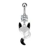 Modelo Novo de E-commerce Transfronteiriço da Amazon Anel de Umbigo Fox Shell com Zircônia Incrustada Joia de Body Piercing em Aço Inoxidável Anel de Umbigo