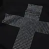 Top Cruzado de Hombros Descubiertos Verano 2026 Estilo Y2K Retro Americano Chica Atrevida Camiseta de Manga Corta con Estampado de Pedrería