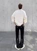 Pantalones vaqueros casuales de estilo americano con cremallera y abertura para el trabajo, de marca moderna, rectos y ajustados.