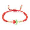 Pulsera roja tejida a mano Tulipán de venta caliente transfronteriza europea y americana, pulsera simple y fresca para novia, joyería al por mayor
