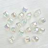 Cuentas cuadradas pequeñas galvanizadas de color UV, 8 colores sólidos transparentes, para pulseras, collares y pendientes de cuentas de verano, accesorios de joyería.
