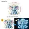2025 Pegatinas Luminosas de Elefante Lindo para Luz de Noche Azul Más Vendidas Impermeables Removibles Envío Transfronterizo Disponible