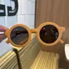 Óculos de Sol Fofos Infantis Cor Macaron Fosco Óculos de Sol Polarizados para Bebê Estilo Coreano Armação Redonda Silicone Novo Simples