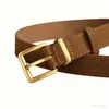 Cinto Maillard de Camurça de Alta Qualidade com Fivela de Pino Moda Feminina Retro de Luxo Leve Versátil Decorativo para Jeans