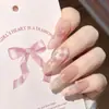 Decoraciones de Uñas Estilo Francés Transparente Hielo Moños Nuevos Dulces Cinta Tridimensional Resina Pedrería Decoración de Uñas DIY
