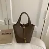 Diseño Minimalista de Color Sólido de Nicho Bolso Cubo de Gran Capacidad Bolso de Mano Dulce Elegante de Gama Alta Bolso de Moda para Madre e Hija