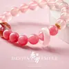 Cristal de Morango Vermelho Sangue de Pombo Natural Pedra com Padrão Vermelho Pedra Rosa Pulseira de Cristal Natural para Mulheres Pulseira de Cristal Rosa para Mulheres Atrair Flores de Pessegueiro