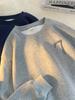 Suéter Pesado Minimalista Gola Redonda Meninos Outono e Inverno 2024 Novo Cor Sólida Solto plus size Camisa Base Versátil Top