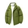 Nueva Chaqueta de Algodón para Hombre de Color Sólido, Invierno, Moderna, Holgada, Moda Versátil, Gruesa, Cálida, Para Pareja, Simple, Cuello Alto, Algodón