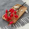 Flor de ciruelo única flor de ciruelo de cera rojo falso flor de ciruelo artificial flor de seda flor artificial flor de cerezo ramas secas decoración de árbol grande flor de ciruelo
