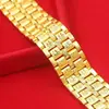 Pulsera Cadena para Reloj de Hombre Clásica Doble Bendición Chapada en Oro de Cobre Vietnamita con un Estilo Audaz y Maduro, Mayoreo