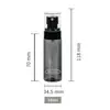 Botella Portátil Rellenable con Spray Continuo 100ml Negra PET Botella Pequeña con Spray Hidratación Facial Botella con Spray Nano Ultra Fino