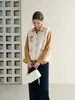 Colete de tricô redondo com flores doces tridimensionais estilo francês para mulheres, peça de outer wear para outono e inverno, colete suéter para o dia a dia inspirado em Chanel 2415