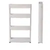 Estante de Almacenamiento Móvil de Plástico al por Mayor en Stock, Estante de Almacenamiento para Espacios Pequeños de Cocina y Baño, Estante Deslizante Multicapa con Ruedas