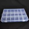 Caja de almacenamiento de plástico transparente extraíble de 18 compartimentos con separador, brazo limpiaparabrisas con cuentas para joyería, caja de exhibición de hardware para elementos electrónicos