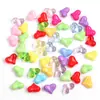 Cuentas de Acrílico de Color Sólido Transparente con Forma de Corazón Melocotón Accesorios para Cadena de Teléfono Hecha a Mano DIY Pulsera Collar Joyería