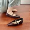 Zapatos Mary Jane de Tacón Grueso con Una Correa Estilo Hada para Mujer Primavera y Otoño 2026 Elegantes Zapatos Individuales de Punta Cuadrada de Tacón Bajo Poco Profundo con Suela Suave para Mujer