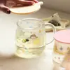 Taza de Té de Vidrio con Separación de Té y Agua, Taza Doméstica de Alto Borosilicato Resistente a Altas Temperaturas con Asa y Tapa