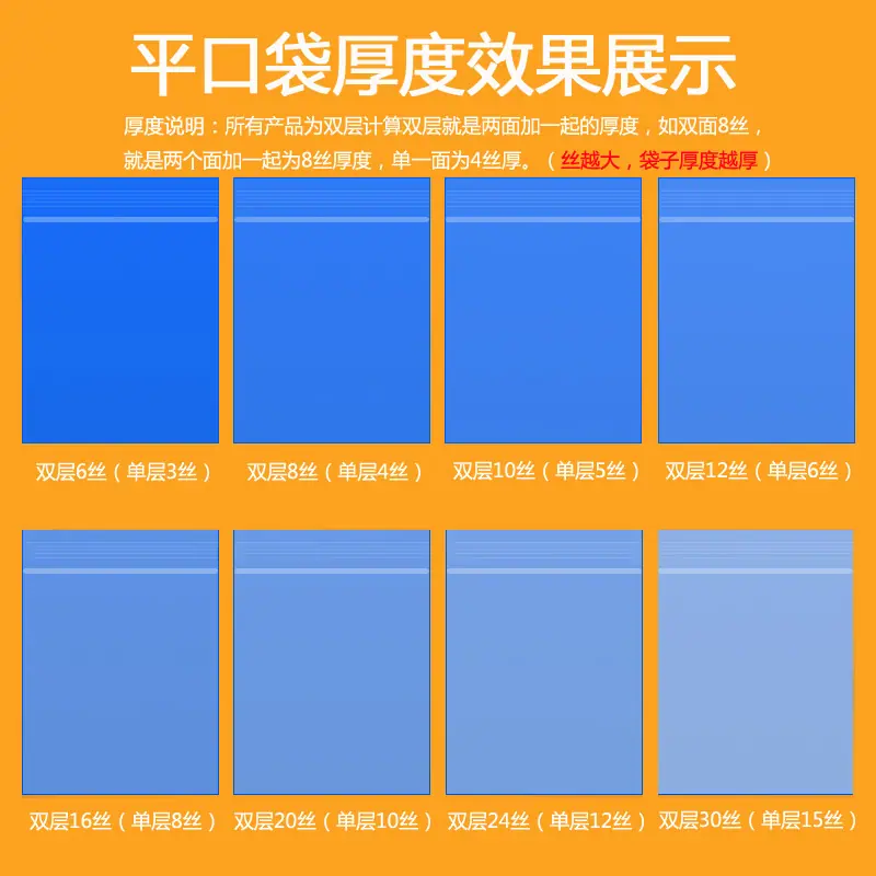 平口袋厚度效果展示